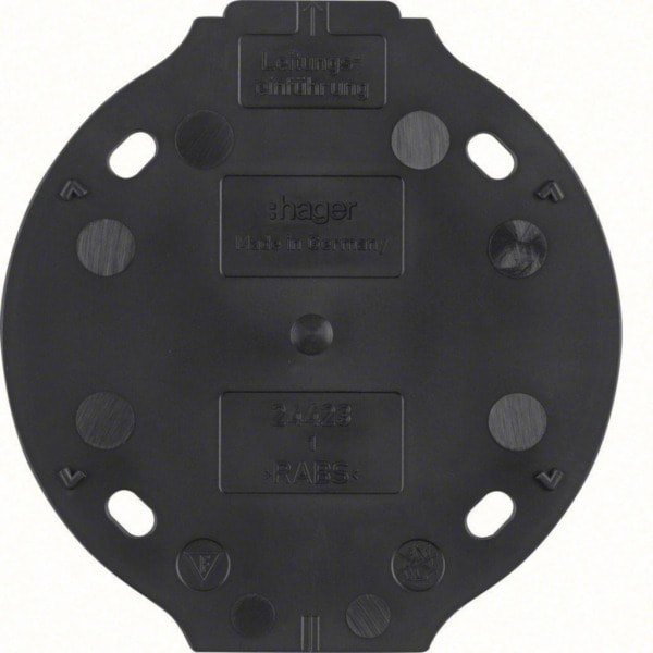 HAGER - Serie 1930 Selbstverlöschende Bodenplatte, schwarz