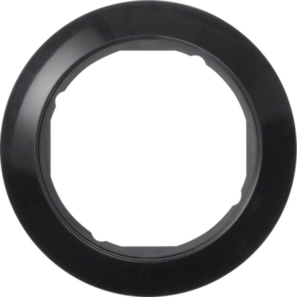 HAGER - Serie 1930 Rahmen 1fach für Zstk. mit Ausschnitt Ø 58mm, schwarz