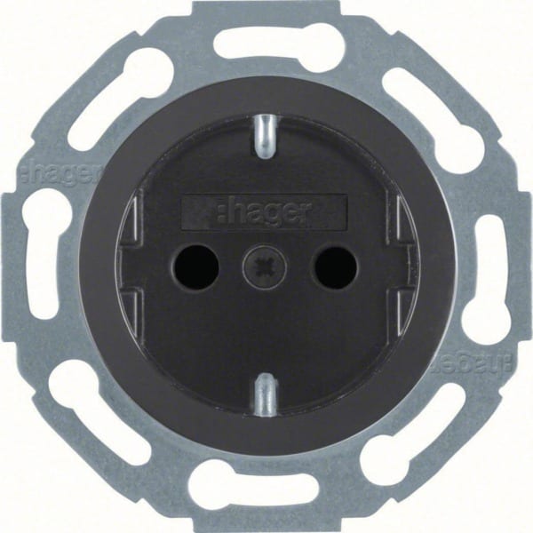 HAGER - Serie 1930 SSD mit erh. Ber.schutz, schwarz glänzend