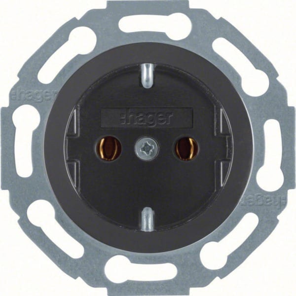 HAGER - Serie 1930 SSD m. Schraubklemmen schwarz glänzend