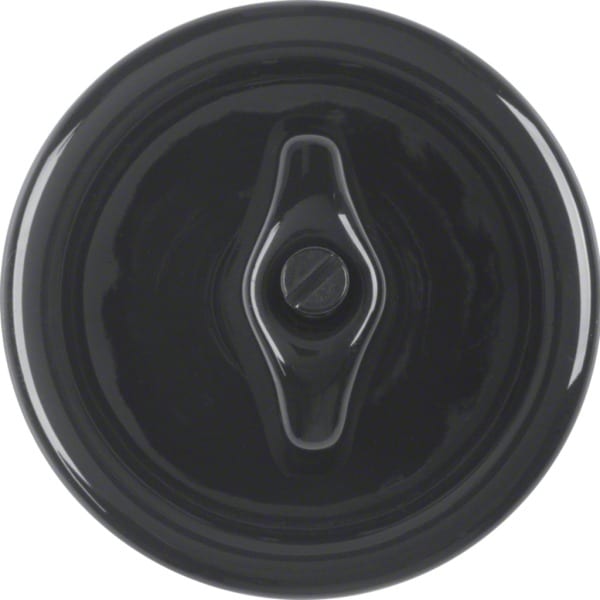 HAGER - Serie 1930 Rosenthal Zstk. mit Knebel Porzellan, schwarz glänzend
