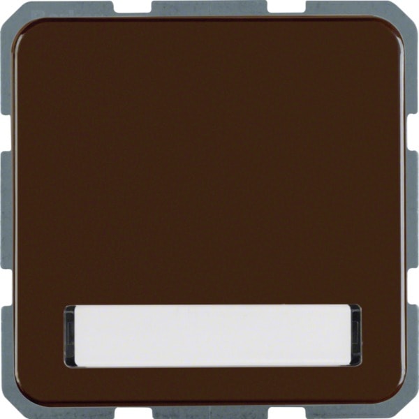 HAGER - WG-UP SSD mit Klappdeckel Beschr.feld, braun glänzend