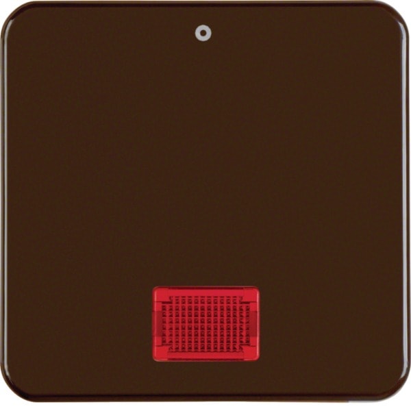 HAGER - WG-UP Wippe mit roter Linse und Aufdruck 0, IP44, braun glänzend