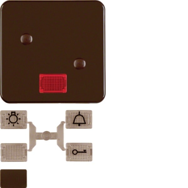 HAGER - WG-UP Wippe anschraubbar mit 5 beiliegenden Linsen, IP44, braun gl.