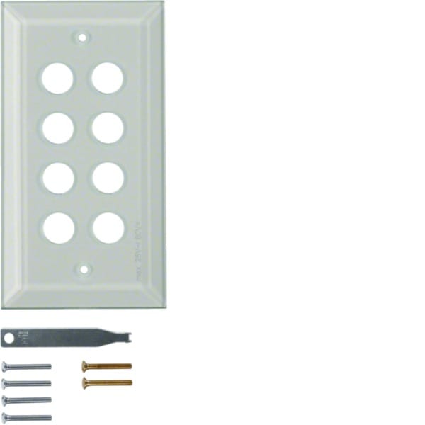 HAGER - TS Glasabdeckplatte 8fach mit umlaufender Facette, klar