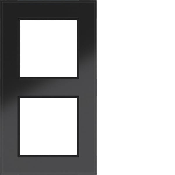 HAGER - A.8 Rahmen 2fach Glas, nachtschwarz matt