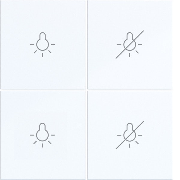 HAGER - A.x/C.x Wippe f. KNX Tastsens. 4f Aufdr. Licht ON/OFF, lichtweiß glänzend