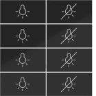 HAGER - A.x/C.x Wippe f. KNX Tastsens. 8f Aufdr. Licht ON/OFF, n.schwarz glänzend