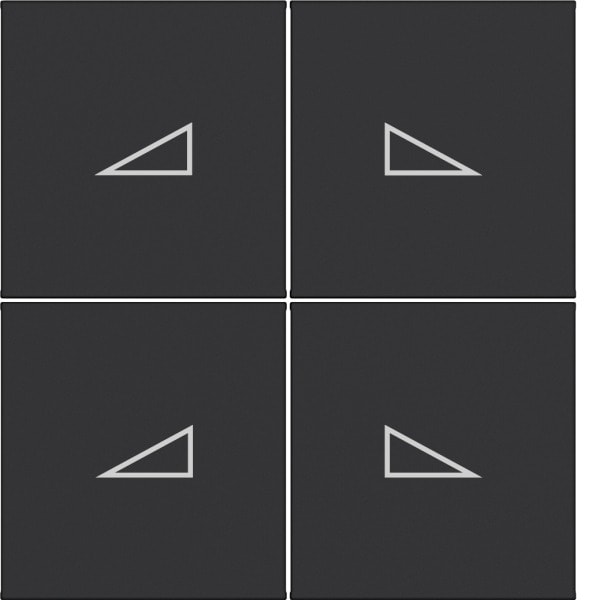 HAGER - A.x/C.x Wippe f. KNX Tastsens. 4f Aufdr. Dim Up/Down, nachtschwarz matt