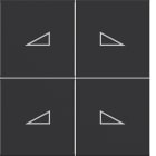 HAGER - A.x/C.x Wippe f. KNX Tastsens. 4f Aufdr. Dim Up/Down, nachtschwarz matt