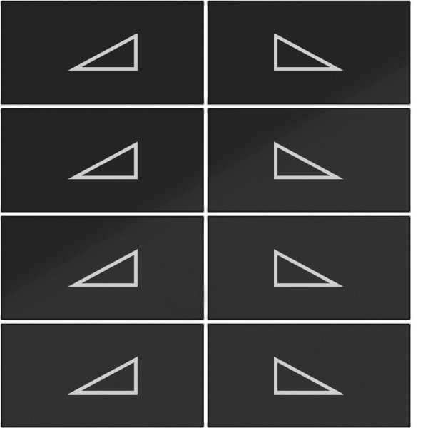 HAGER - A.x/C.x Wippe f. KNX Tastsens. 8f Aufdr. Dim Up/Down, n.schwarz glänzend