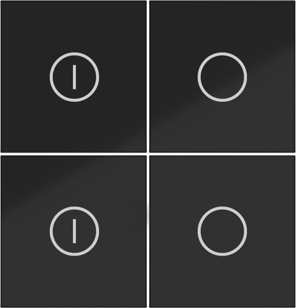 HAGER - A.x/C.x Wippe f. KNX Tastsens. 4f m. Aufdr. On/Off, nachtschwarz glänzend