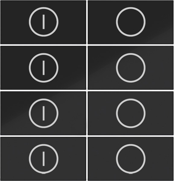 HAGER - A.x/C.x Wippe f. KNX Tastsens. 8f m. Aufdr. On/Off, nachtschwarz glänzend