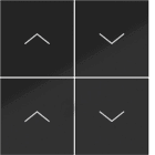 HAGER - A.x/C.x Wippe f. KNX Tastsens. 4f m. Aufdr. Up/Down, nachtschwarz glänzend