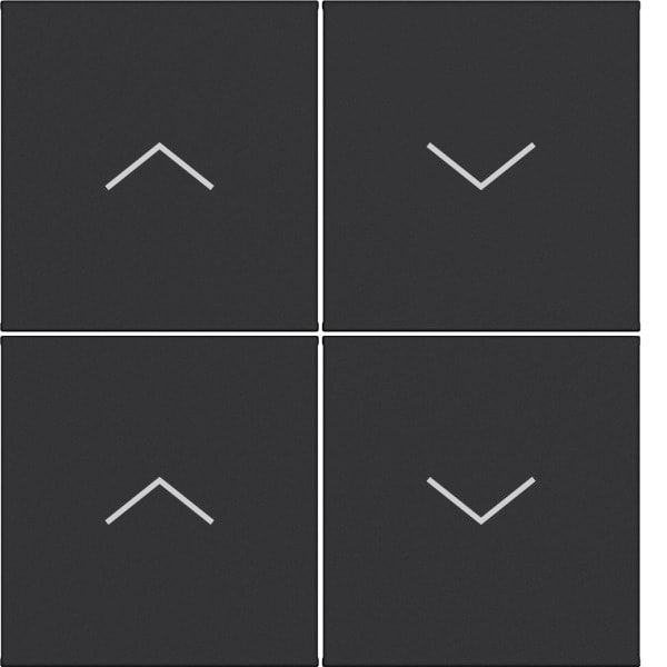 HAGER - A.x/C.x Wippe f. KNX Tastsens. 4f m. Aufdr. Up/Down, nachtschwarz matt