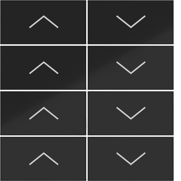 HAGER - A.x/C.x Wippe f. KNX Tastsens. 8f m. Aufdr. Up/Down, nachtschwarz glänzend