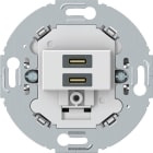 HAGER - USB-C-Ladesteckdose 230 V, 2-fach PD20W, mit Tragring rund, polarweiß matt
