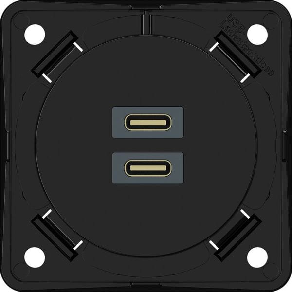 BERKER - USB Ladesteckdose 1xTyp C + Typ CLadestrom 3A, anthrazit matt