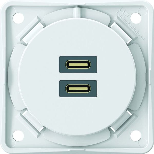 BERKER - USB Ladesteckdose 1xTyp C + Typ CLadestrom 3A, weiß matt