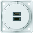 BERKER - USB Ladesteckdose 1xTyp C + Typ CLadestrom 3A, weiß matt