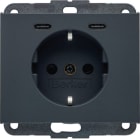 BERKER - K.1 SSD mit 2fach USB-C20W erh. Berührungsschutz anthrazit matt