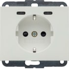 BERKER - K.1 SSD mit 2fach USB-C20W erh. Berührungsschutz polarweiß gl.