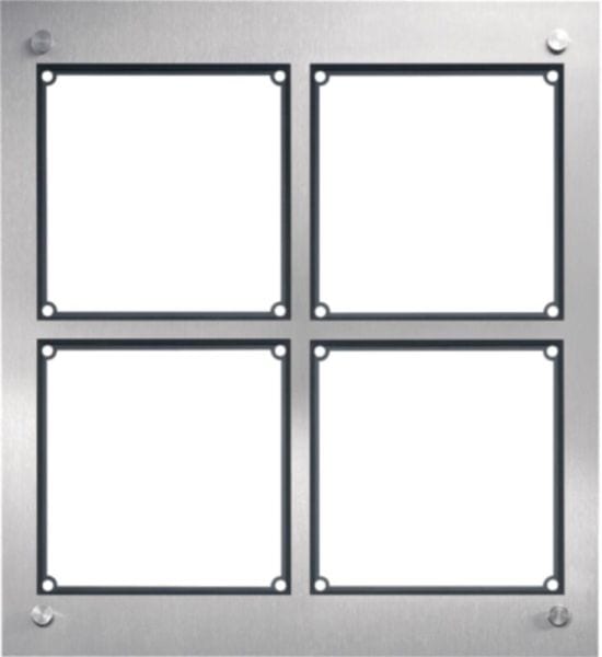 ELCOM - modular Rahmen 4/2 Edelstahl matt,inklusive Up-Kasten