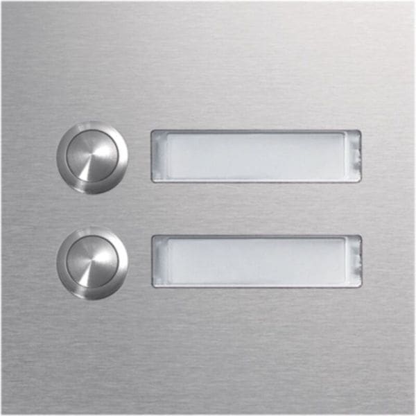 ELCOM - Taster Modul 2 WE mit LEDNamensschild EB Edelstahl matt modular
