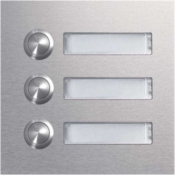 ELCOM - Taster Modul 3 WE mit LEDNamensschild EB Edelstahl matt modular