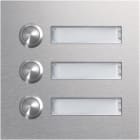 ELCOM - Taster Modul 3 WE mit LEDNamensschild EB Edelstahl matt modular
