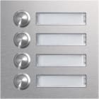 ELCOM - Taster Modul 4 WE mit LEDNamensschild EB Edelstahl matt modular