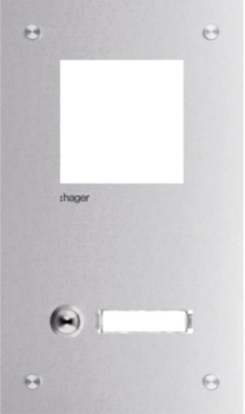 ELCOM - Frontplatte intercom mono 1 Taste+ Namensschild, Edelstahl, 255x150x32