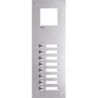 ELCOM - Frontplatte intercom mono 8 Tasten+ Namensschild, Edelstahl, 435x150x32
