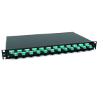 RUTENBECK - Spleissbox 19 Zoll1HE 24 Ports 24xLC-D OM3 aqua sw spleisfertig