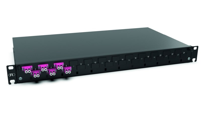 RUTENBECK - Spleissbox 19 Zoll1HE 6 Ports 6xLC-D OM4 erika sw spleisfertig