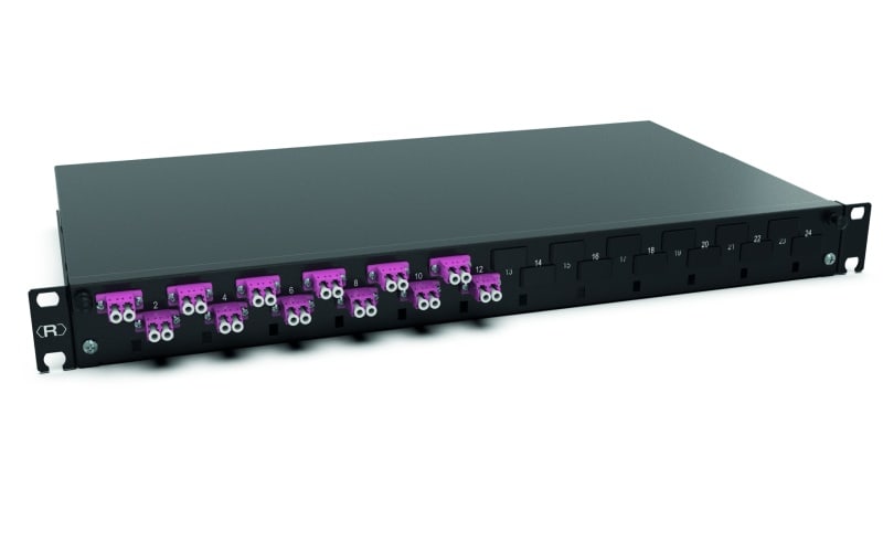 RUTENBECK - Spleissbox 19 Zoll1HE 12 Ports 12xLC-D OM4 erika sw spleisfertig