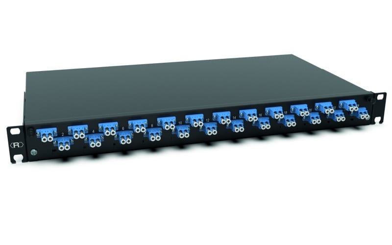 RUTENBECK - Spleissbox 19 Zoll1HE 24 Ports 24xLC-D OS2 blau sw spleisfertig