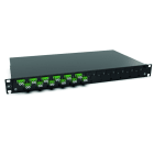 RUTENBECK - Spleissbox 19 Zoll1HE 12 Ports 12xLC-D OS2 APC grün sw spleisfertig