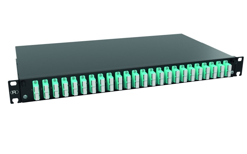 RUTENBECK - Spleissbox 19 Zoll1HE 24 Ports 24xSC-D OM3 aqua sw spleisfertig