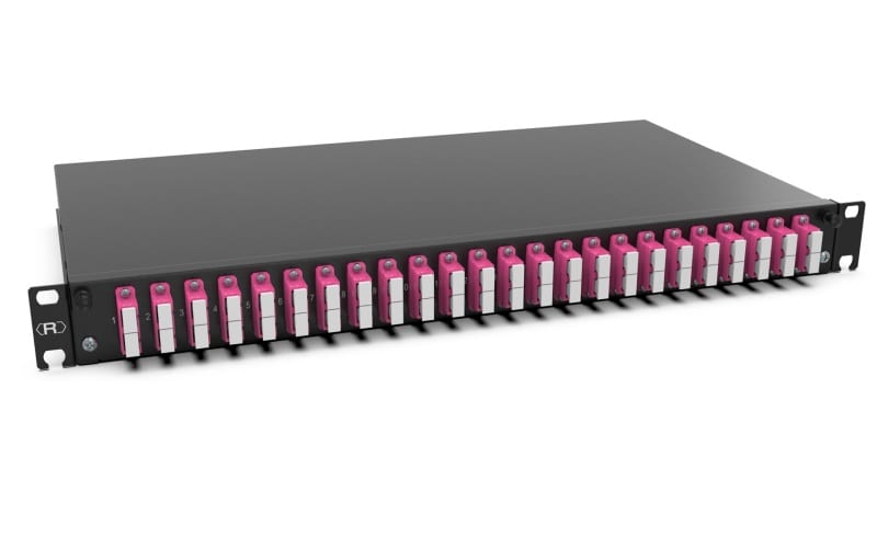 RUTENBECK - Spleissbox 19 Zoll1HE 24 Ports 24xSC-D OM4 erika sw spleisfertig
