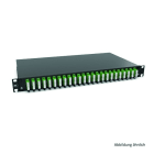 RUTENBECK - Spleissbox 19 Zoll1HE 12 Ports, 12xSC-D OS2 APC grün sw spleisfertig