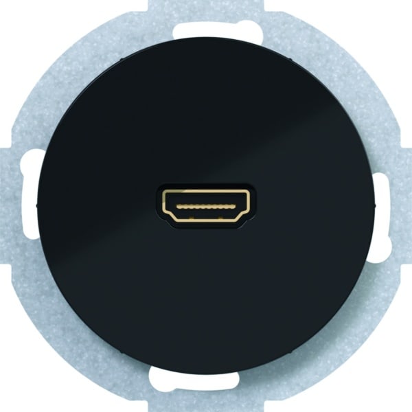 HAGER - HAGER R.classic HDMI Steckdose schwarz glänzend