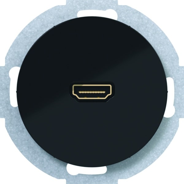 HAGER - HAGER R.classic HDMI Steckdose 90° schwarz glänzend