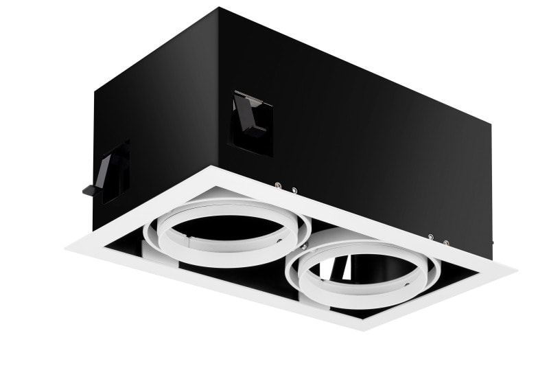 SYLVANIA - Ludospot 111 Housing eckig Duo kardanisch ws/sw
