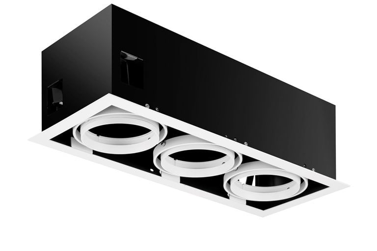 SYLVANIA - Ludospot 111 Housing eckig Trio kardanisch ws/sw
