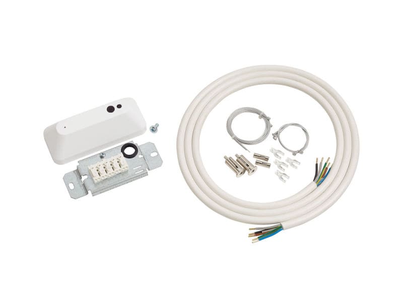 SYLVANIA - Set 1 Rana Seilabhängung 1,5m, Baldachin ws, Kabel-Clips,  5x1.5² ws