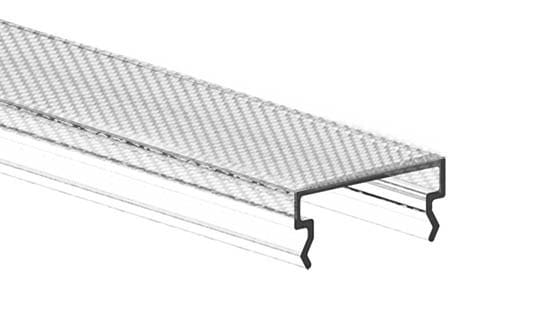 SYLVANIA - Lytespan Stromschiene H-Form Diffusor Polycarbonat 2m, mikroprismatisch, S-9300/MIC-2000