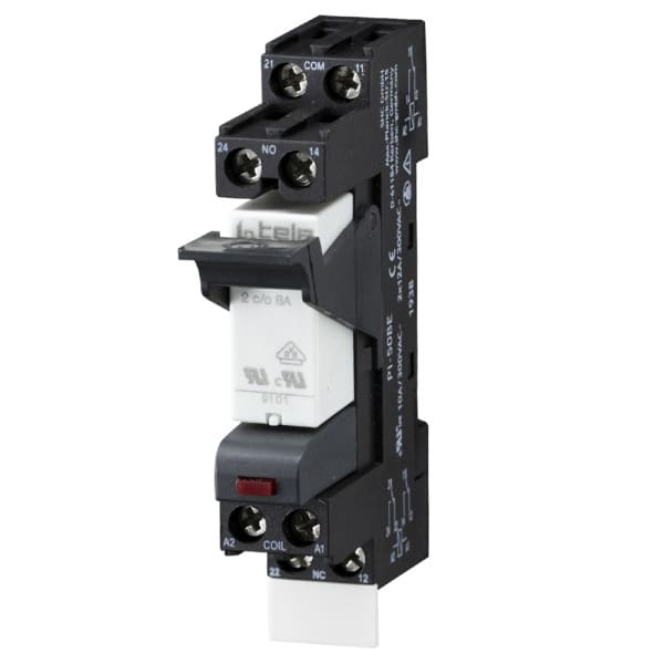 TELE-HAASE - Printrelais, 24VDC, 2 Wechsler, LED, Freilaufdiode