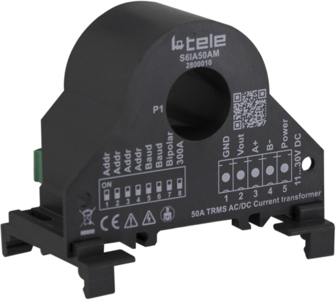 TELE-HAASE - AC/DC Stromwandler 50A mit ModBus RTU/RS485 und 0-10V