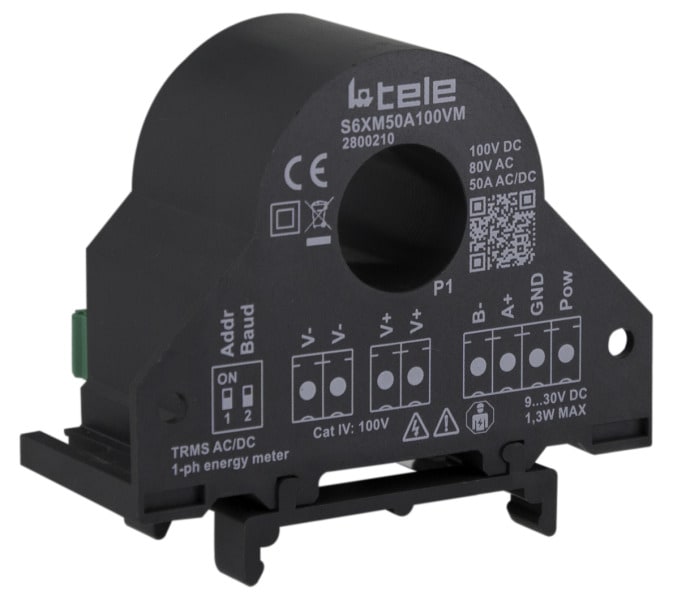 TELE-HAASE - 1-phasiger Leistungsmesser 50A/100V mit ModBus RTU / RS485